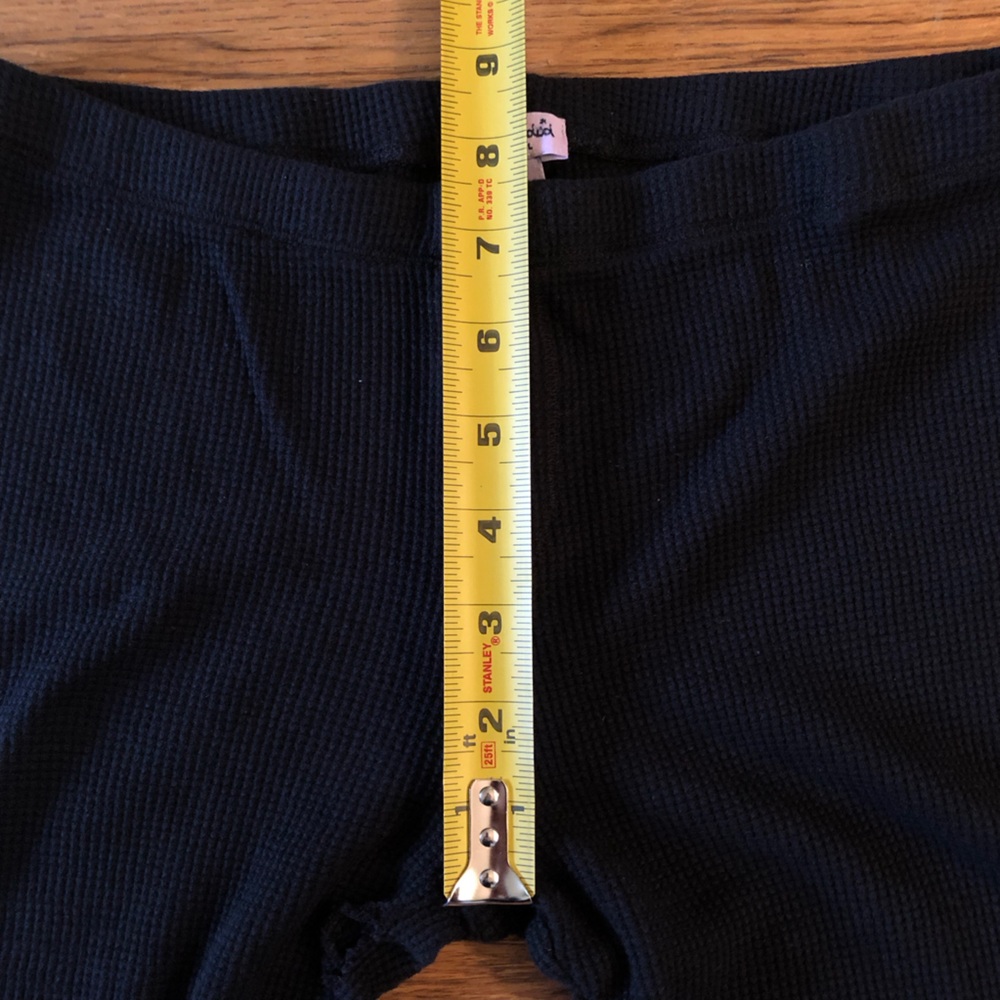 Splendid black leggings thermal long johns cropped ankle low rise small - Picture 4 of 9